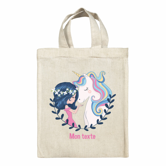 Bolsa de tela personalizada - Chica y unicornio