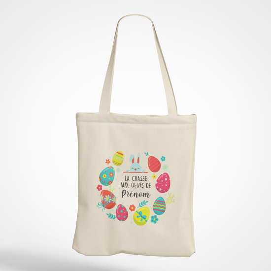 Bolsa personalizada - Conejo la caza de huevos de Nombre