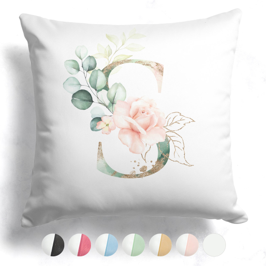 CojÃn bicolor con monograma e iniciales - S