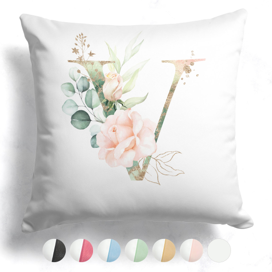 CojÃn bicolor con monograma e iniciales - V