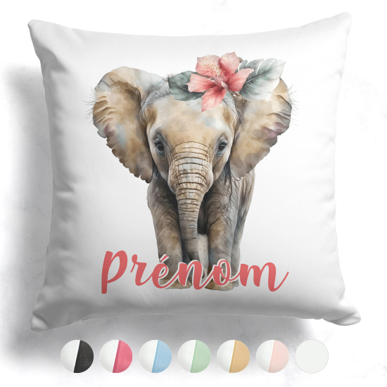 CojÃn bicolor personalizado - Elefante flor