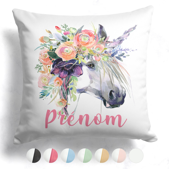 CojÃn bicolor personalizado - Unicornio
