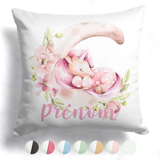 CojÃn bicolor personalizado - Unicornio