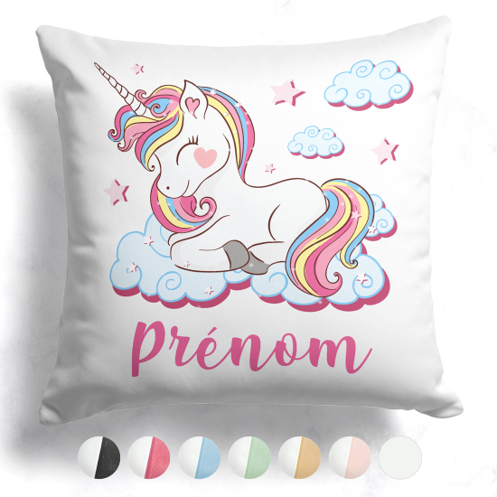 CojÃn bicolor personalizado - Unicornio nubes