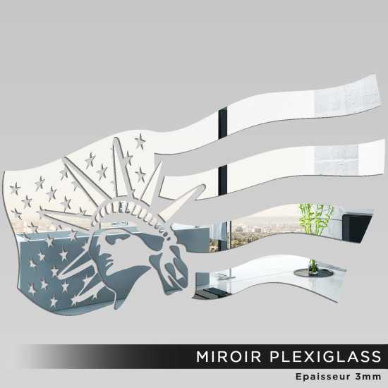 Espejo acrÃlico plexiglás - Bandera estatua de la libertad
