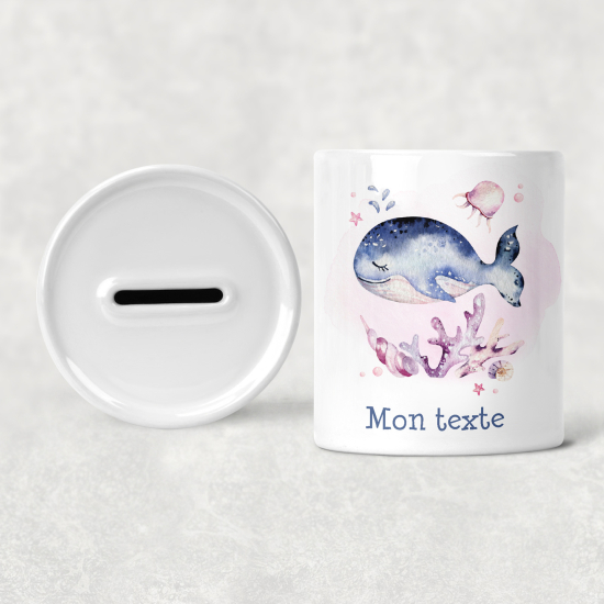 Hucha para niños personalizada - Infantil - Ballena