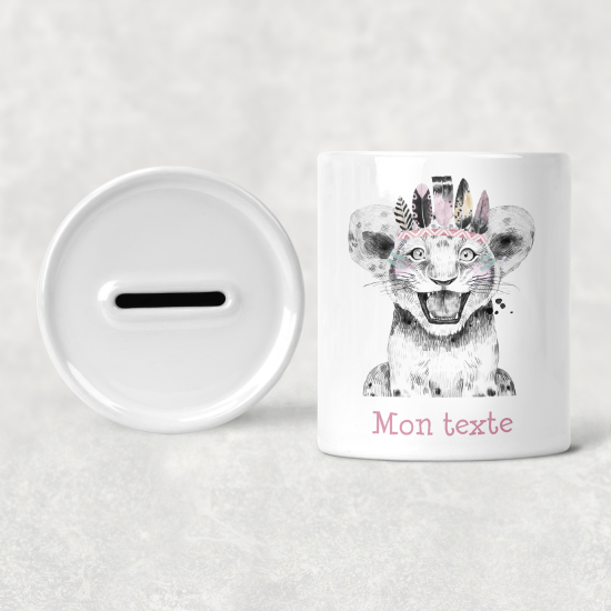 Hucha para niños personalizada - Infantil - Cachorro de león