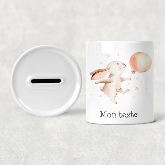 Hucha para niños personalizada - Infantil - Conejo Globo