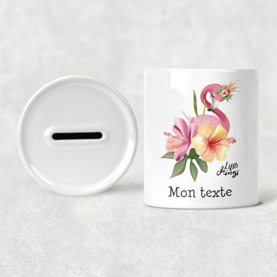 Hucha para niños personalizada - Infantil - Flamencos Rosados