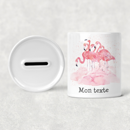 Hucha para niños personalizada - Infantil - Flamencos Rosados