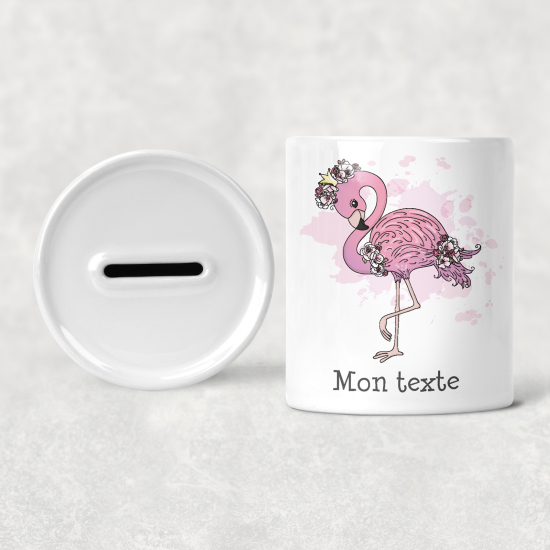 Hucha para niños personalizada - Infantil - Flamencos Rosados