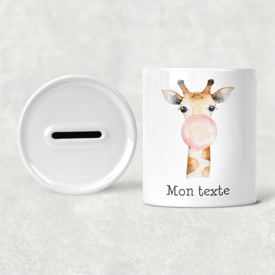 Hucha para niños personalizada - Infantil - Jirafa burbuja