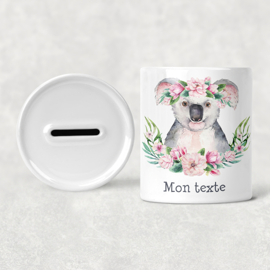 Hucha para niños personalizada - Infantil - Koala Flores
