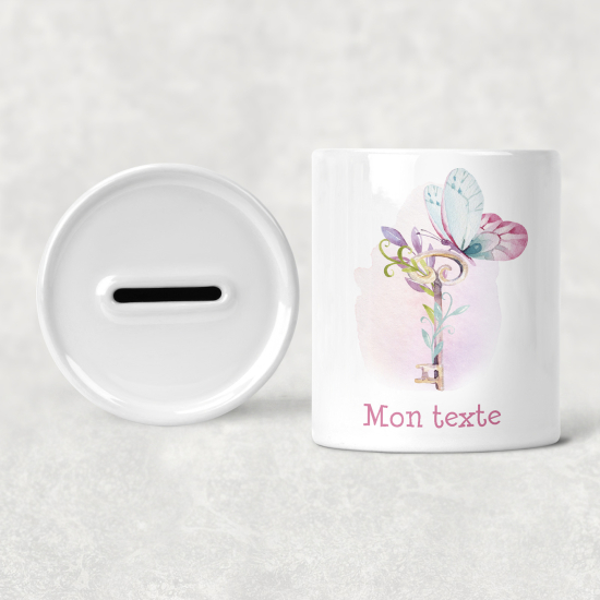 Hucha para niños personalizada - Infantil - Llave Flores