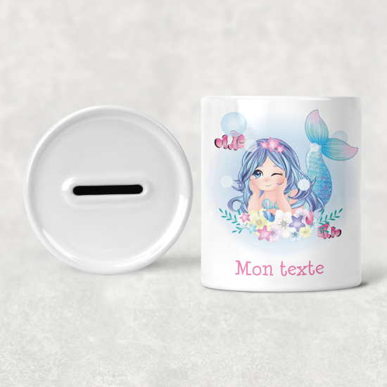 Hucha para niños personalizada - Infantil - Sirena océano