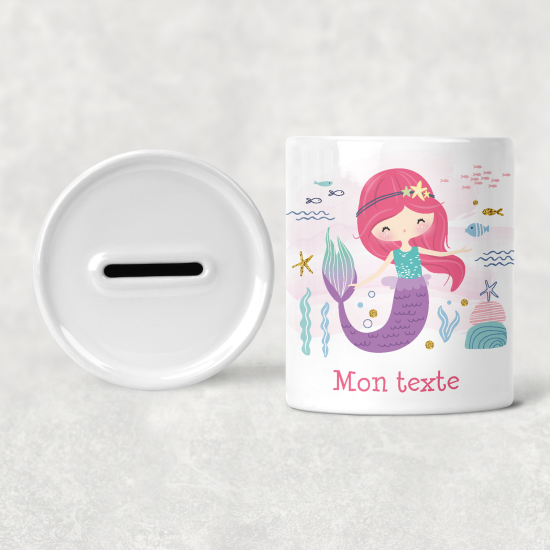 Hucha para niños personalizada - Infantil - Sirena Océano