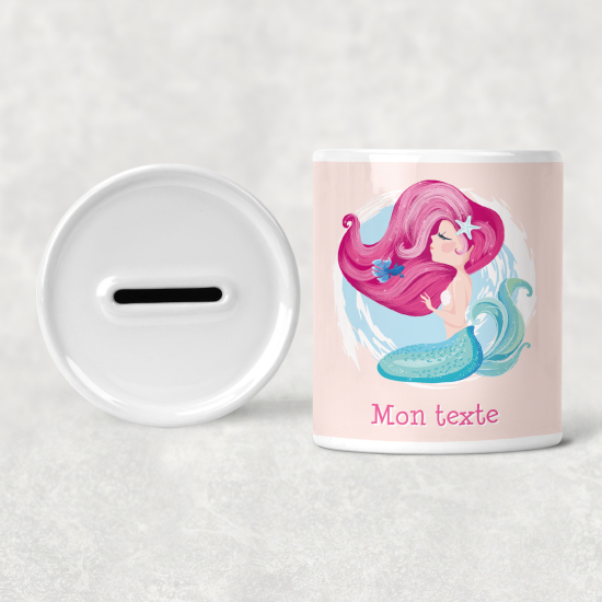 Hucha para niños personalizada - Infantil - Sirena Océano