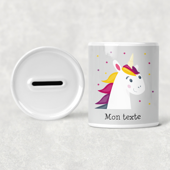 Hucha para niños personalizada - Infantil - Unicornio