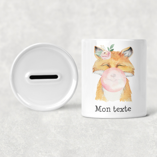 Hucha para niños personalizada - Infantil - Zorro burbuja