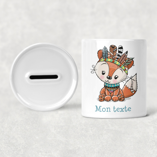 Hucha para niños personalizada - Infantil - Zorro Indio