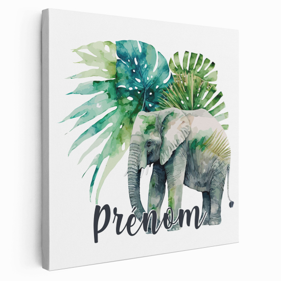 Lienzo personalizado para niños - Infantil - Elefante tropical