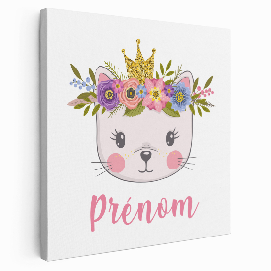 Lienzo personalizado para niños - Infantil - Gatita Princesa