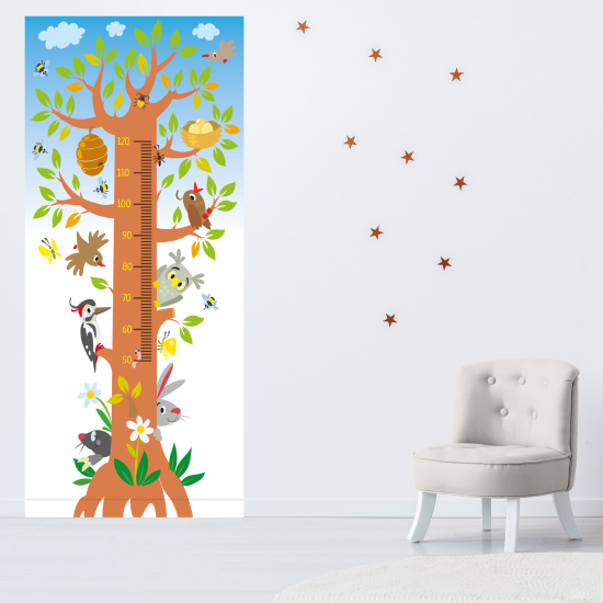 Medidor infantil Vinilo Adhesivo - Árbol animales