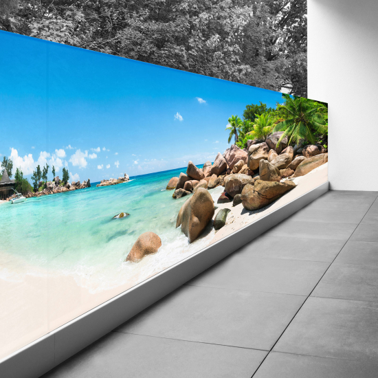 Pantalla de privacidad para balcón - 100x400 cm - Vista al mar
