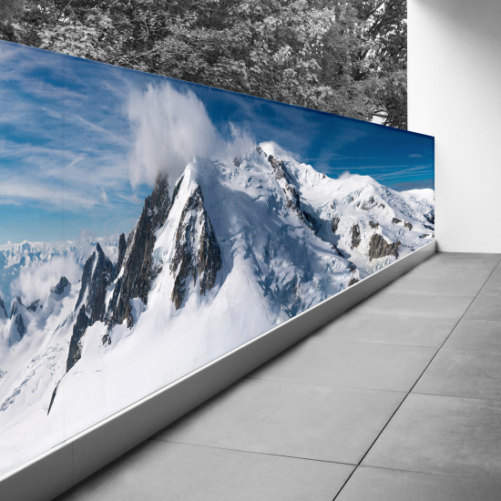 Pantalla de privacidad para balcón - 110x495 cm - Montañas nevadas