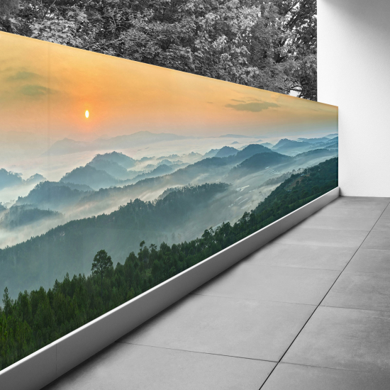 Pantalla de privacidad para balcón - 120x420 cm - Montañas