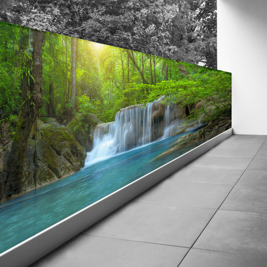 Pantalla de privacidad para balcón - 120x480 cm - Cascadas