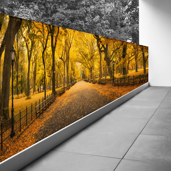 Pantalla de privacidad para balcón - 130x390 cm - Otoño en Central Park