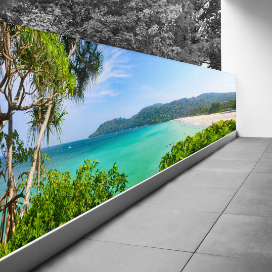 Pantalla de privacidad para balcón - 130x390 cm - Vista a la playa