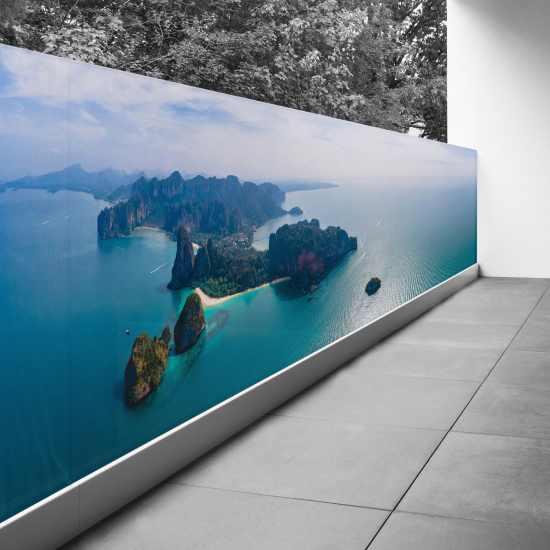 Pantalla de privacidad para balcón - 130x487 cm - Vista al mar