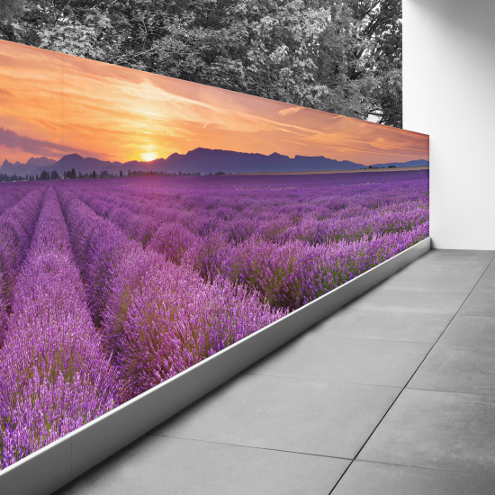 Pantalla de privacidad para balcón - 80x320 cm - Campo de lavanda