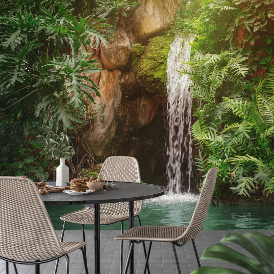 Papel pintado panorámico - Cascada Bosque
