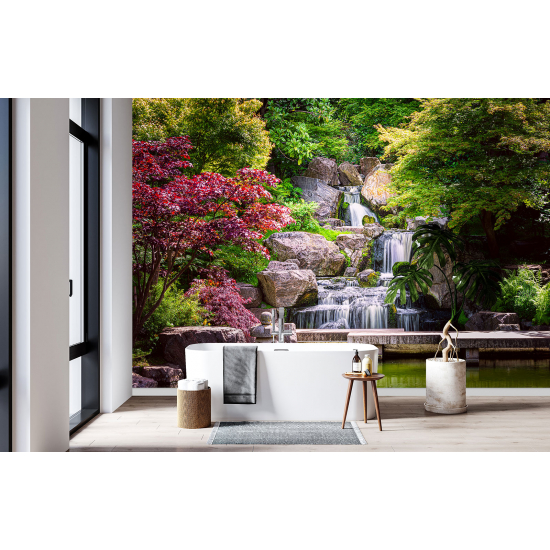 Papel pintado panorámico - Cascadas Bosque