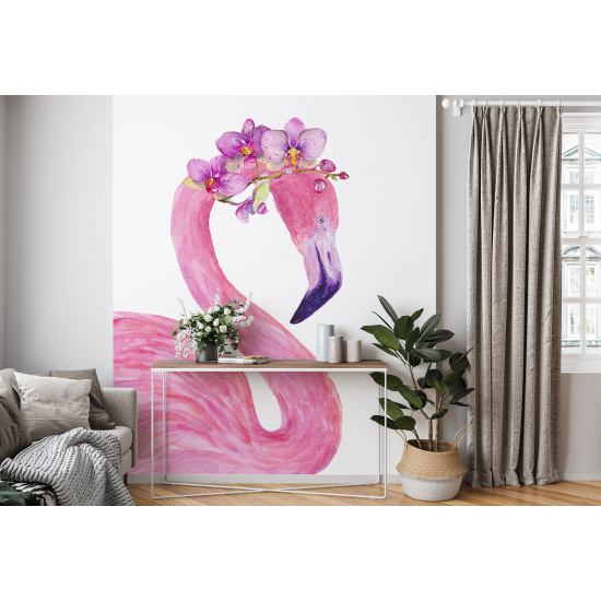 Papel pintado panorámico - Flamenco rosa Flores