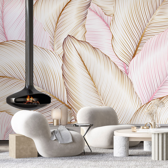 Papel pintado panorámico - Hojas tropicales