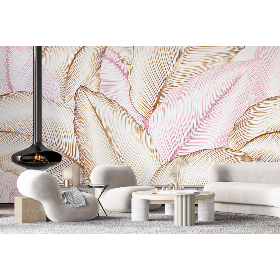 Papel pintado panorámico - Hojas tropicales