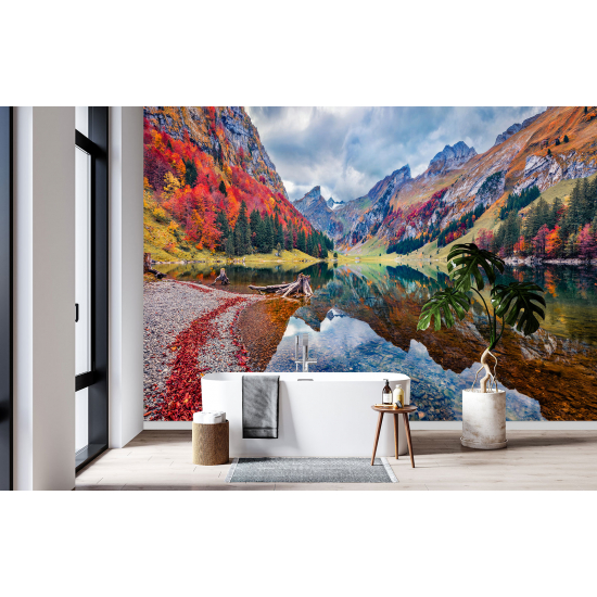 Papel pintado panorámico - Lago Montañas