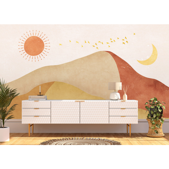 Papel pintado panorámico - Paisaje Boho