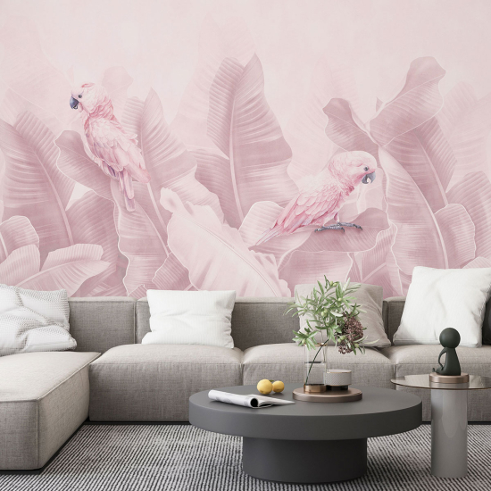 Papel pintado panorámico para niños - Infantil - Hojas tropicales