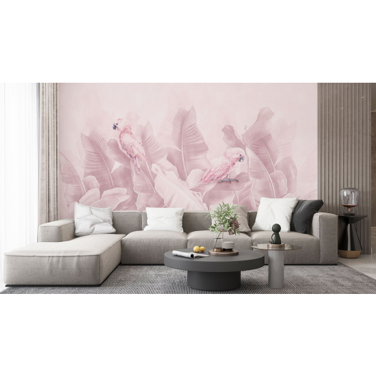 Papel pintado panorámico para niños - Infantil - Hojas tropicales