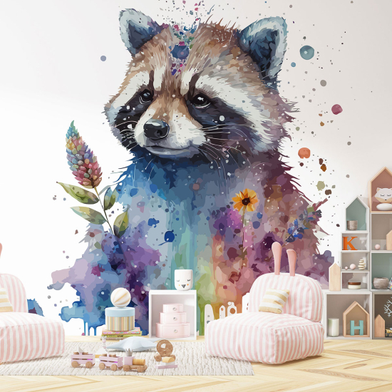 Papel pintado panorámico para niños - Infantil - Mapache