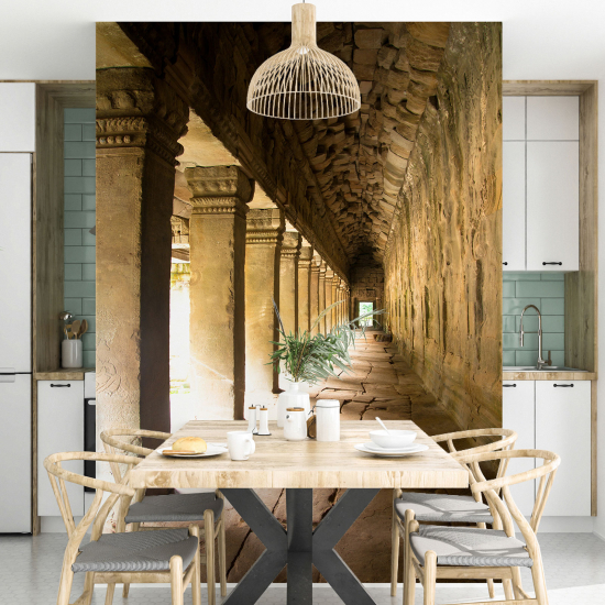 Papel pintado panorámico - Pasillo en Angkor Wat Camboya