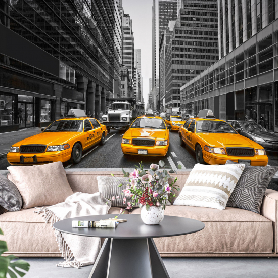 Papel pintado panorámico - Taxis de Nueva York
