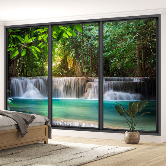 Papel pintado panorámico trampantojo - Cascadas