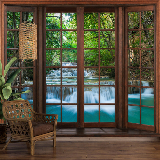 Papel pintado panorámico trampantojo - Cascadas