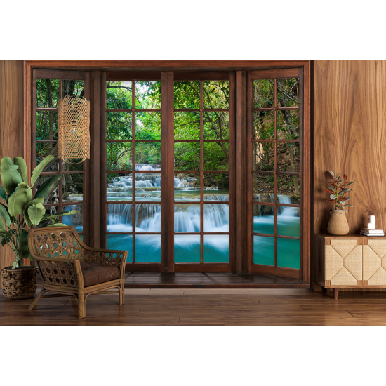 Papel pintado panorámico trampantojo - Cascadas